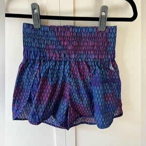 Free People FP Movement Way Home Logo Purple Blue‎ Women’s Shorts Size Medium